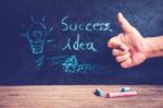 Success Concept Hand Drawn On Blackboard Stock Photo