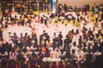 Blurred Crowd Of Children In The Hall Stock Photo