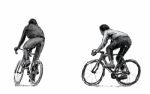 Sketch Of Cyclist Riding Fixed Gear Bicycle On Street Stock Photo