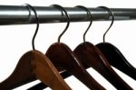 Wooden Hanger Stock Photo