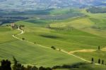 Countryside Of Val D'orcia Near Pienza Stock Photo