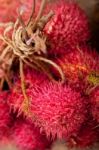 Fresh Rambutan Fruits Stock Photo