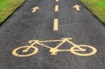 Bicycle Lane Sign Stock Photo