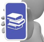 Books Online Represents Internet Schooling 3d Rendering Stock Photo