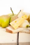 Fresh Pears And Cheese Stock Photo