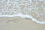 Footprints In The Sand Stock Photo