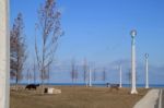 Boulders On Chicago's Lakefront Stock Photo