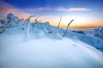 Sunrise On Deogyusan Mountains Covered With Snow In Winter,south Korea Stock Photo