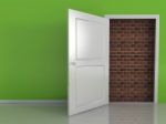 Brick Door Stock Photo