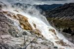 View Of Mammoth Hot Springs Stock Photo