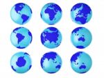 Collection Of Earth Globes Stock Photo