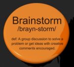 Brainstorm Definition Button Stock Photo