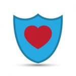  Love Heart Shield Illustration Stock Photo