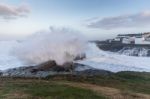 The Sea Crashes Hard On The Coasts Of Galicia, Stock Photo