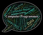 Computer Programmer Means Software Engineer And Communication Stock Photo