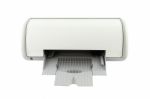 Empty Tray Printer On White Background Stock Photo