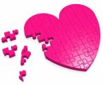 Unfinished Heart Puzzle Showing Love Stock Photo