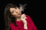 Electronic Cigarette,  Looking At Camera Stock Photo