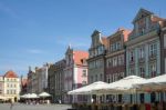 Row Of Multicoloured Houses In Poznan Stock Photo