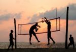 Beach Volleyball Stock Photo