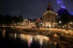 Town Hall And Mount Prometheus At Tolyo Disney Sea Stock Photo