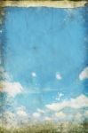 Blue Sky On Grunge Paper Stock Photo