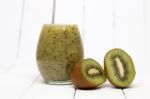 Fresh Homemade Juice Of Kiwi Stock Photo