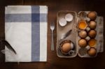 Chicken Eggs Still Life Rustic With Food Stylish Stock Photo