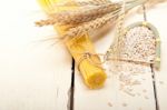 Organic Raw Italian Pasta And Durum Wheat Stock Photo