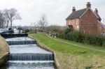 Papercourt Lock On The River Wey Navigations Canal Stock Photo