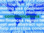 Communications Word On Map Stock Photo