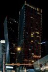 Apartment Blocks At Night In Las Vegas Stock Photo