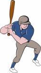 Baseball Player Batting Isolated Cartoon Stock Photo