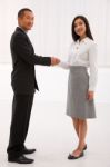 Two Businesspeople Shaking Hands Stock Photo