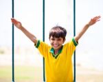 Little Boy Having Fun Stock Photo