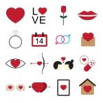 Valentine Icon Set  Illustration Stock Photo