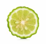 Half Of Bergamot Isolated On White Background Stock Photo