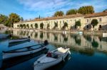 Row Of Houses In Desenzano Del Garda Italy Stock Photo