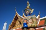 Demon Guardian At Wat Phra Kaew, Bangkok Stock Photo