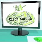 Czech Koruna Indicates Exchange Rate And Banknotes Stock Photo