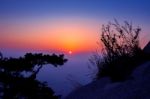 Sunrise On Bukhansan Mountains In Seoul, Korea Stock Photo