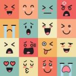 Set Of Colorful Emoticons Stock Photo