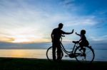 Bike Sunset Stock Photo