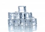 Ice Cubes Isolated On The White Background Stock Photo