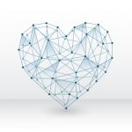 Heart Made With Connected Dots On White Background Stock Photo