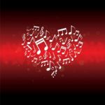 Music In Heart Shape Stock Photo