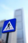 Pedestrian Traffic Sign In The City Stock Photo