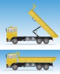 Side View Of Big Dump Truck Stock Photo