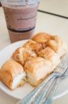 Homemade Bread With Almond, Raisin And Coconut Stock Photo