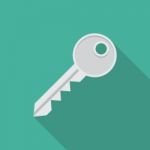 Key Icon In Flat Style Stock Photo